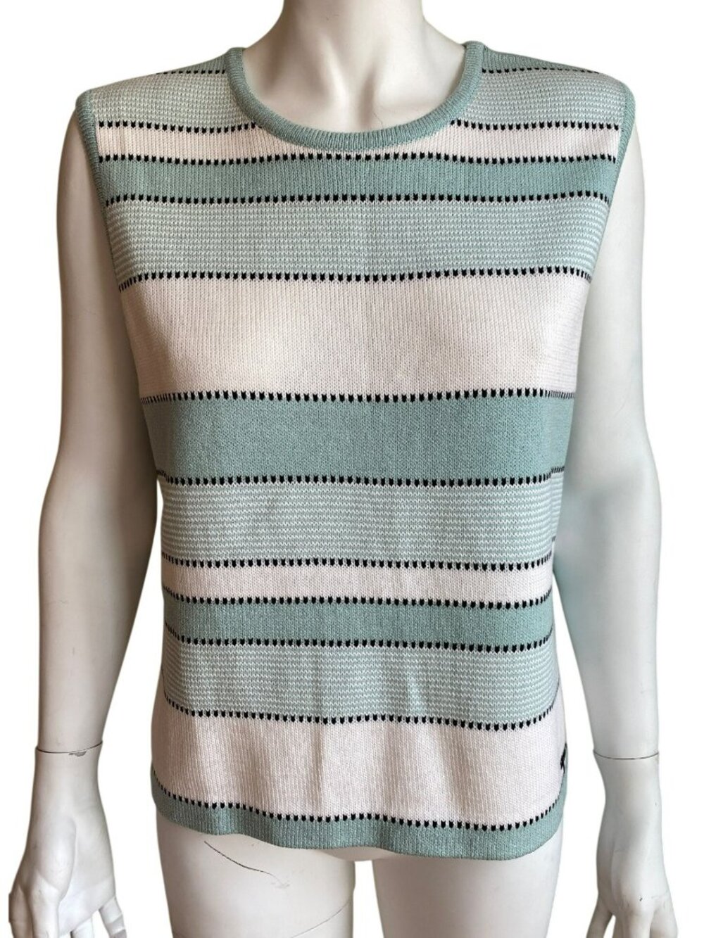 St John Sport Cardigan Knit Sweater Set Aqua Mint Celadon Green Sze Large Medium - Picture 9 of 15